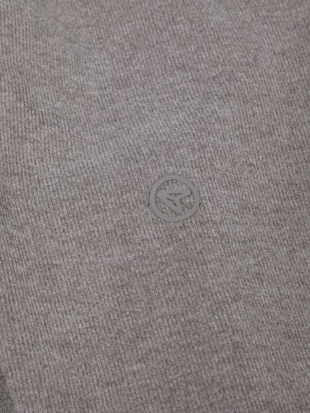 1/4 ZIP PLAIN 55120-MUSHROOM