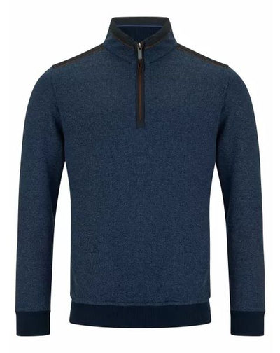 1/4 ZIP SWEATSHIRT PLAIN 553-55187-DARK BLUE