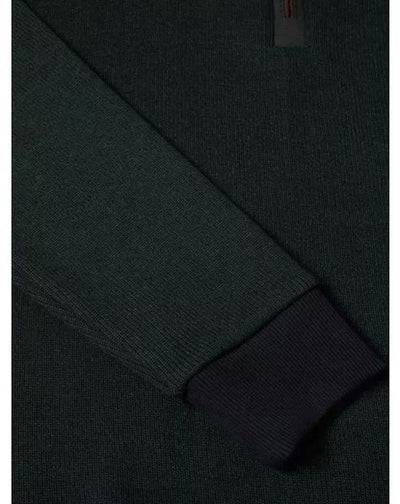 1/4 ZIP SWEATSHIRT PLAIN 553-55187-DARK GREEN