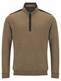 1/4 ZIP SWEATSHIRT PLAIN 553-55222-CARAMEL