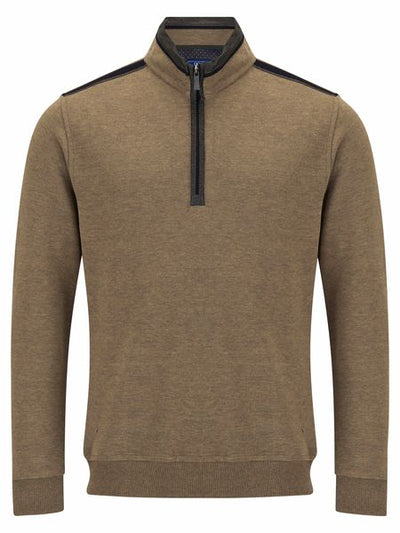 1/4 ZIP SWEATSHIRT PLAIN 553-55222-CARAMEL