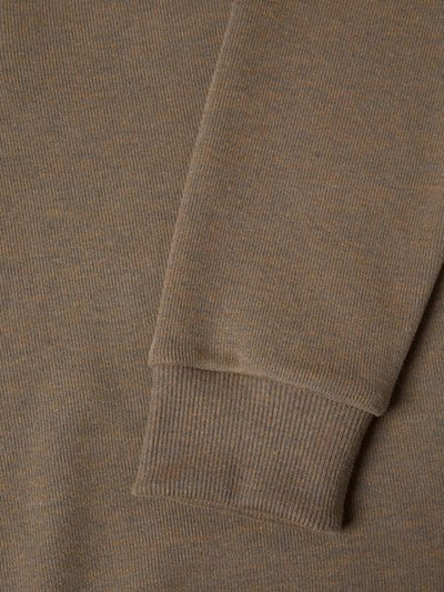 1/4 ZIP SWEATSHIRT PLAIN 553-55222-CARAMEL