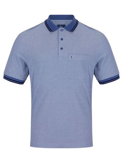 POLO SHIRT WITH POCKET TIPPED 153-55357-BLUE