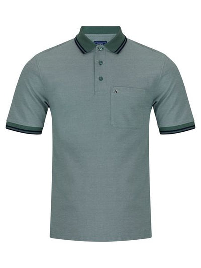 POLO SHIRT WITH POCKET TIPPED 153-55357-LIGHT GREEN