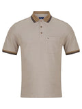 POLO SHIRT WITH POCKET TIPPED 153-55357-SAND