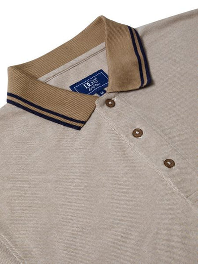 POLO SHIRT WITH POCKET TIPPED 153-55357-SAND