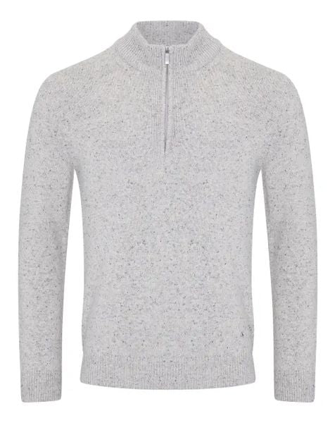 DRIFTER 1/4 ZIP SPEC KNITWEAR 563-55642-LIGHT GREY