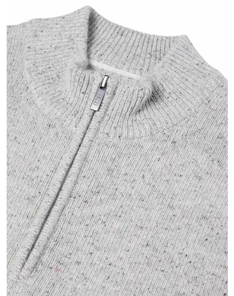 DRIFTER 1/4 ZIP SPEC KNITWEAR 563-55642-LIGHT GREY