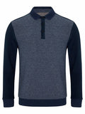 DRIFTERS POLO SHIRT L/S FINE STRIPE 55711-NAVY