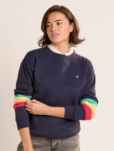 BRAKEBURN AVON CREW NECK SWEATSHIRT NAVY MIX