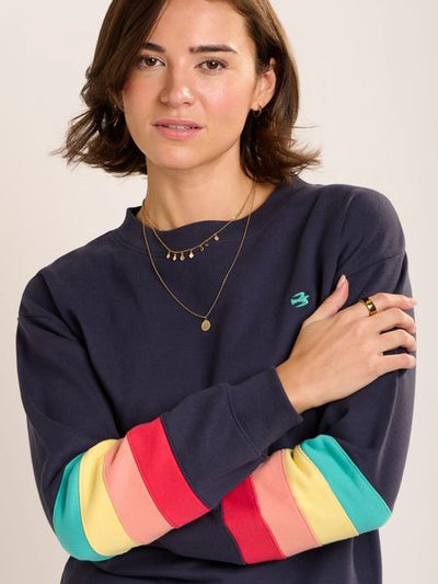 BRAKEBURN AVON CREW NECK SWEATSHIRT NAVY MIX