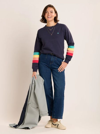 BRAKEBURN AVON CREW NECK SWEATSHIRT NAVY MIX