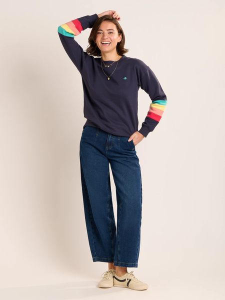 BRAKEBURN AVON CREW NECK SWEATSHIRT NAVY MIX
