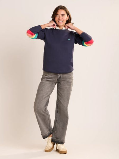 BRAKEBURN AVON CREW NECK SWEATSHIRT NAVY MIX