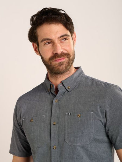 BRAKEBURN OAKENSHAW S/S SHIRT -LIGHT NAVY