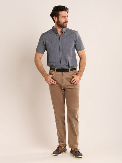BRAKEBURN OAKENSHAW S/S SHIRT -LIGHT NAVY