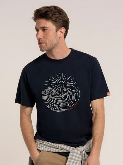 BRAKEBURN RADSTOCK T-SHIRT-NAVY