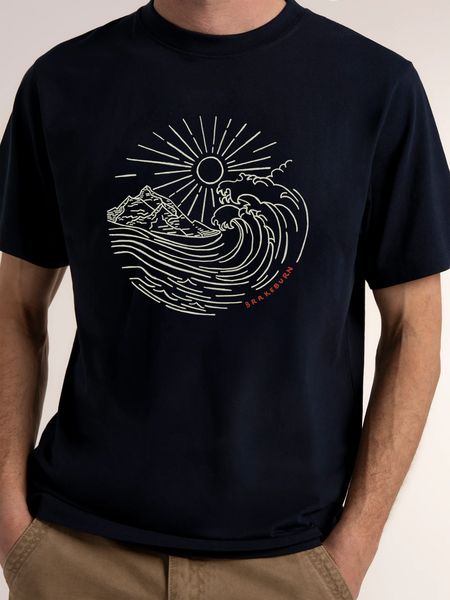 BRAKEBURN RADSTOCK T-SHIRT-NAVY