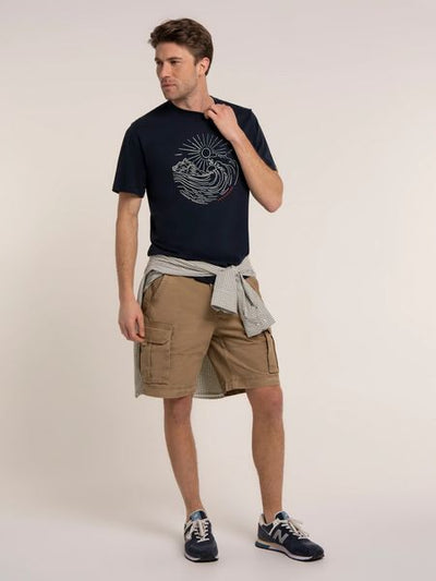 BRAKEBURN RADSTOCK T-SHIRT-NAVY