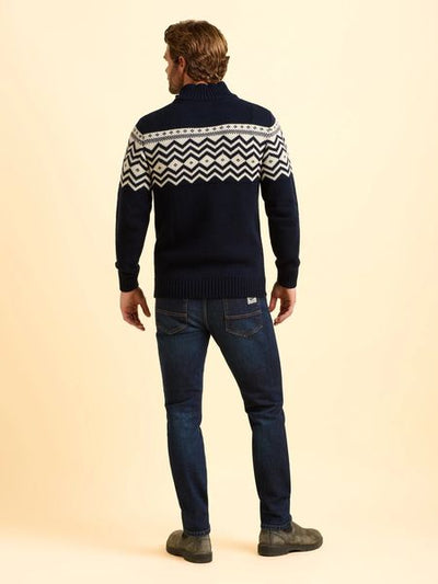 BRAKEBURN ABBERTON KNIT 1/4 ZIP 006892-NAVY MIX