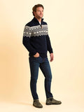BRAKEBURN ABBERTON KNIT 1/4 ZIP 006892-NAVY MIX