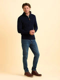BRAKEBURN AINSWORTH KNIT 1/4 ZIP 006892-NAVY