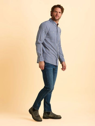 BRAKEBURN STALBRIDGE GINGHAM SHIRT 006892-NAVY PATTERN