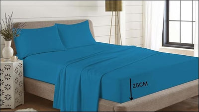 NIGHTZONE FLANNELETTE SHEET FITTED -TEAL