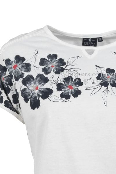 S'QUESTO PRINTED T-SHIRT S/S 6180-505780-WHITE NAVY