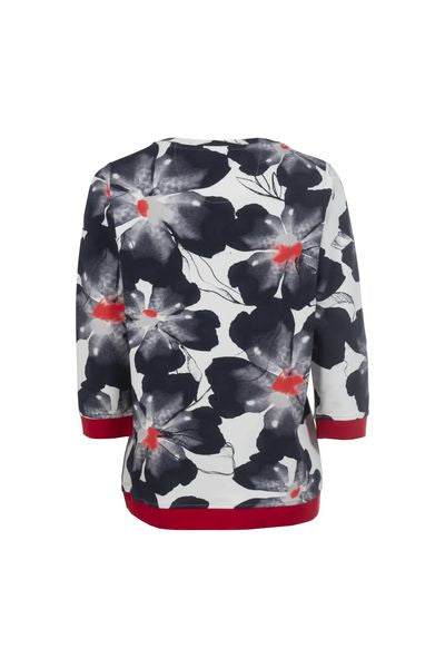 S'QUESTO PRINTED LIGHT SWEATSHIRT 6210-505761-WHITE NAVY