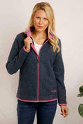 ARIANA GRID FULL ZIP FLEECE 11343-NAVY