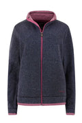 ARIANA GRID FULL ZIP FLEECE 11343-NAVY