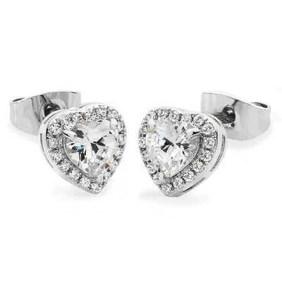 DIAMONTE HEART STUD EARRINGS 109902