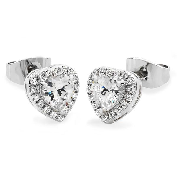 DIAMONTE HEART STUD EARRINGS 109902