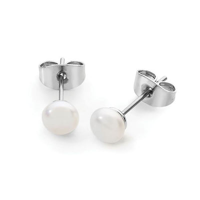 SILVER SMALL PEARL STUDS 117785