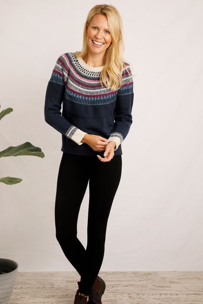 LOWELL PATTERNED JUMPER 202429-NAVY