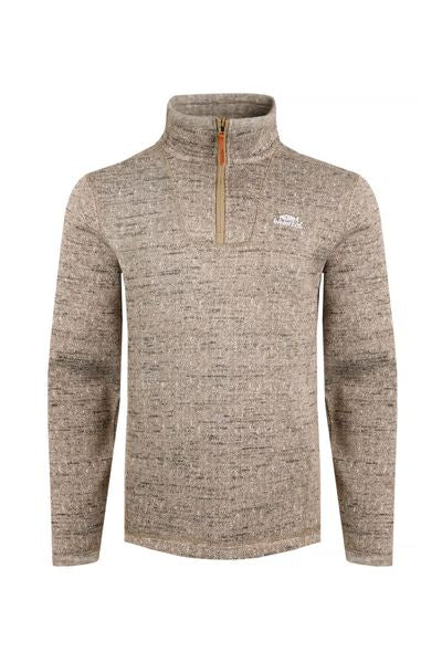 ROBINS 1/4 ZIP HERRINGBONE KNIT 202497-KHAKI