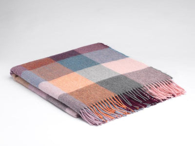 MCNUT ALPACA ROSE DUST CHECK WOOL MIX