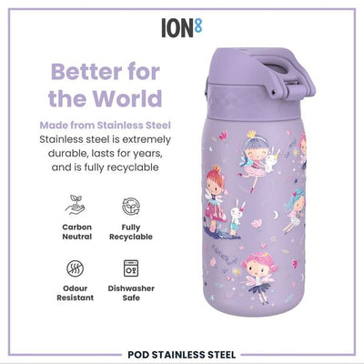 ION 8 WATER BOTTLE FAIRIES 400 ML  STEEL