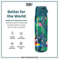 ION 8 WATER BOTTLE EXOTIC BIRD 600 ML  STEEL