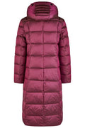 LONG DOWN COAT HOODED 10880042-BERRY