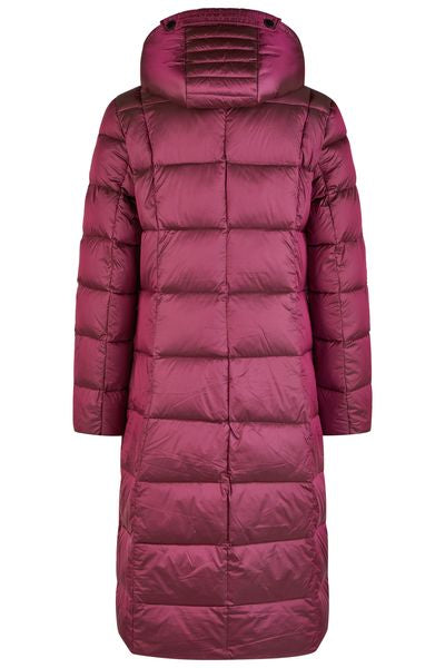 LONG DOWN COAT HOODED 10880042-BERRY