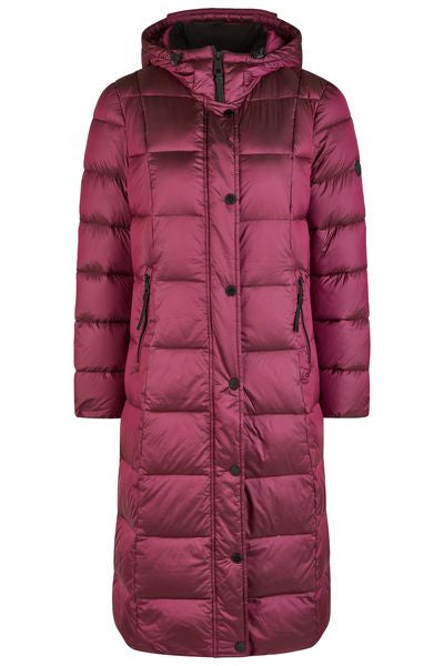 LONG DOWN COAT HOODED 10880042-BERRY