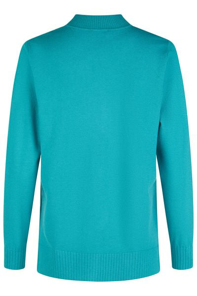 TURTLE NECK LINE DETAIL; 26100042-TURQUOISE