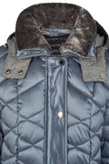 LEBEK ZIPPED QUITED HOODED 30460052-BLUE