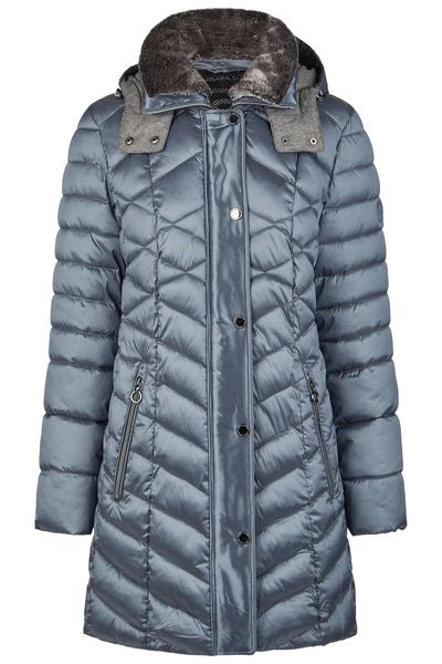 LEBEK ZIPPED QUITED HOODED 30460052-BLUE