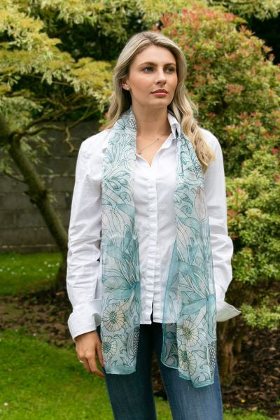 SILK SCARF POMEGRANATE & LILLY