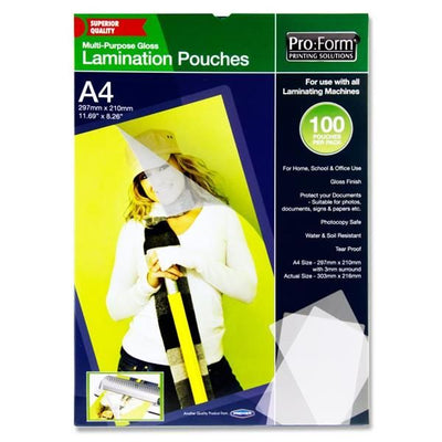 Proform A4 Pack 100 Laminating Pouches H4891218