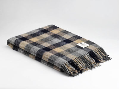 MCNUTT NAVY AND MUSTARD MERINO WOOL