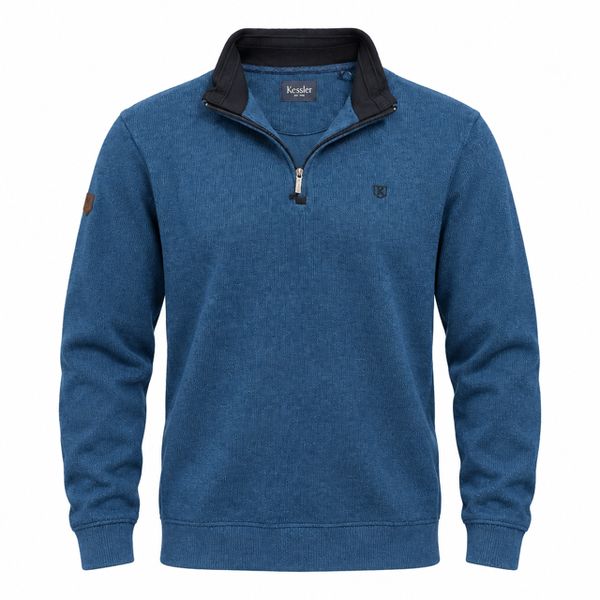 KESSLER 1/4 ZIP W26-DENIM